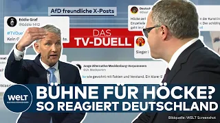 TV-DUELL: Schlagabtausch von Björn Höcke (AFD) und Mario Voigt (CDU) sorgt für bundesweites Echo