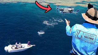 We used a drone to watch HUGE fish eat our baits!