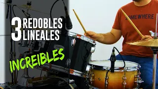 3 REDOBLES LINEALES de BATERIA para USAR en CUALQUIER GENERO musical