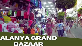 Alanya grand bazaar and Alanya street walking tour 2023 / Alanya Antalya Turkey travel