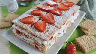 Mattonella paradiso alle fragole e biscotti 🍓