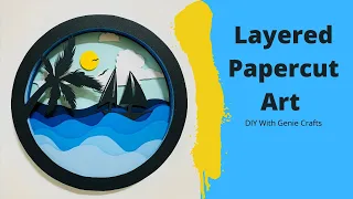 HOW TO LAYERED ART - SHIP ON WAVES | LAYERED ART CONCEPTS | WALL DECORATION | PAPER CUTTING ART