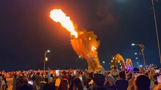 【🇻🇳 4K】Da Nang Dragon Bridge Breathing Fire & Water Show - Vietnam Night Walking Tour