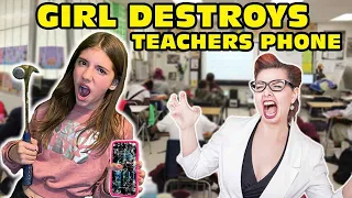 🤬Girl Temper Tantrum🤬 Smashes Teacher's Phone While At School! [Original]