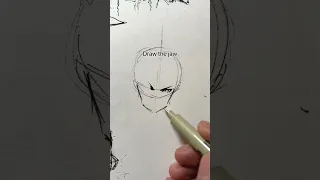 Easy way to draw anime face!!🔥 #shorts