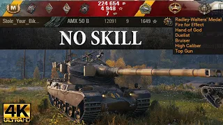 AMX 50 B video in Ultra HD 4K🔝 NO SKILL, 12091 dmg, 9 kills, 1649 exp, 1000 block🔝 World of Tanks ✔️
