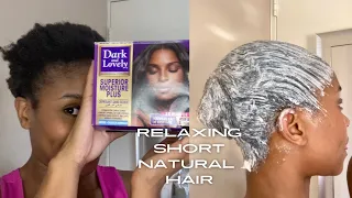 Relaxing Short Natural Hair #relaxinghair #shortnaturalhair