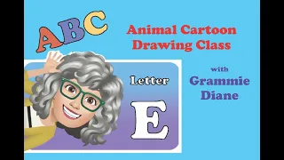 ABC Animal Cartoon Drawing Class (Adults like it too!) Letter E