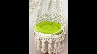 Cream Cat Hammock/Indoor Swing Chair/Hanging Modern Macrame Bed/Crochet Boho Cat Lover Gift-Bedroom