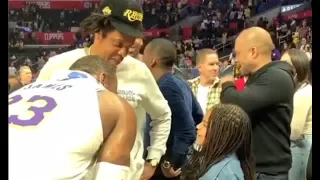 Lebron Kicks With With Jay Z and Blue Ivy Courtside After Laker Game