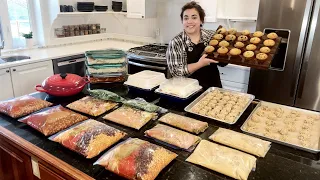 Cook Once and Eat for a Month! Filling My Sister's Freezer with Scratch Made Freezer Meals!