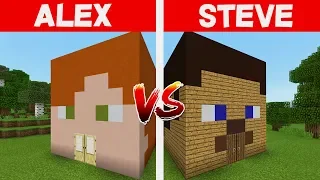 ALEX HOUSE VS STEVE HOUSE IN MINECRAFT POCKET EDITION!