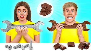 Desafio Comida Real vs Comida De Chocolate | Comer Só Doces por 24h por Multi DO Challenge
