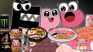 Convenience Store BLACK PINK Food Alphabet Lore F vs P (+FP baby) MUKBANG! | ANIMATION | ASMR | MYMY