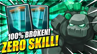 THIS IS LIKE CHEATING!! ZERO SKILL GOLEM DECK IN CLASH ROYALE!!