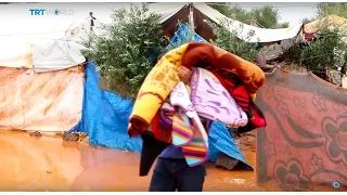 The War In Syria: Displaced families live in flooded tents