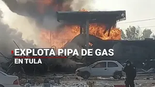 Momento de la explosión en gasolinera de Tula; confirman 2 muertos | #Alerta