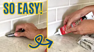 How to Replace Grout with Caulk on a Kitchen Tile Backsplash - Caulking Kitchen Countertop