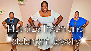 Shein Plus Size Basics and Statement Jewelry Try-On Haul #shein #plussizefashion #sheinhaul2022