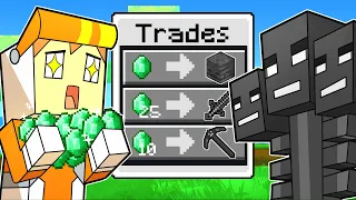 minecraft but MOBS HAVE OVERPOWERED TRADES