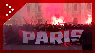 Milano, tifosi del PSG in piazza Duomo prima dello spostamento verso lo stadio Meazza