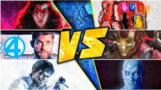 Scarlet witch vs Infinity stones, Ironman vs Mr.fantastic,Beyonder vs dr.manhattan Explain in hindi