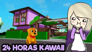 24 HORAS EN UN MUNDO KAWAII EN BROOKHAVEN ROBLOX