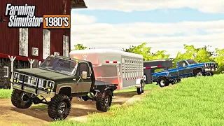 PURCHASING & HAULING CATTLE TO IOWA FARM! (ROLEPLAY) | FARMING SIMULATOR 1980'S