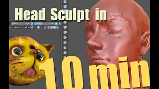 10分鐘人頭速雕!!!（cc中字）【Blender貓咪老師】