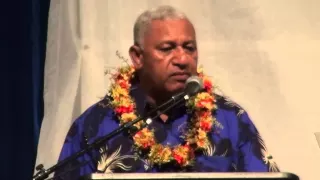 Fijian Prime Minister Voreqe Bainimarama, chief guest at 2014 Fiji Sports Awards