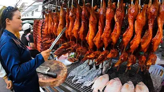 Great Cutting Skills! Pig's Nose & Roast Duck | Cambodian Street Food