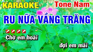 Karaoke Ru Nửa Vầng Trăng Nhạc Sống Tone Nam | Hoài Phong Organ