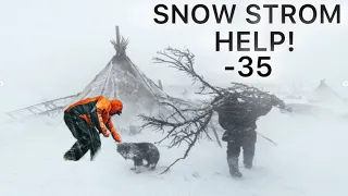 -40° Solo Camping 4 Days Heavy Snowfall 6 Nights of Extremely Cold Winter Camping in a Hot Tent