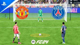 FC 24 | Ronaldo vs Messi | Manchester United vs PSG | UCL FINAL | Penalty Shootout - PS5 Gameplay