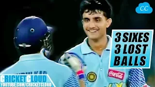 Sourav Ganguly's 3 SIXES - 3 LOST BALLS | MUST WATCH !!