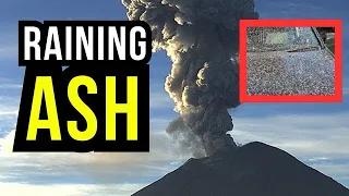 Ash Raining down with Larger Eruptions....