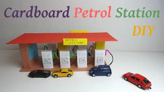 Cardboard Petrol Station. DIY children's toys