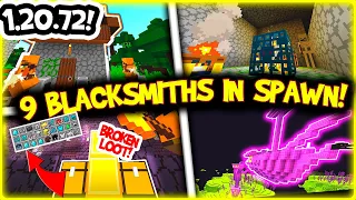 9 BLACKSMITHS in SPAWN!!! BROKEN SEED MINECRAFT 1.20.72!!! 2024