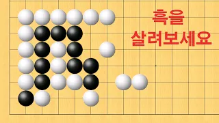 바둑 묘수 사활 - 감탄이 절로 나오는 묘수가 나옵니다. 흑을 살려보세요