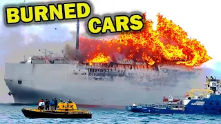 Fire on cargo ship with cars | Fremantle Highway