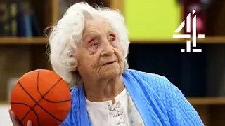 102 Year Old Leaves Her Wheelchair to Shoot Some Hoops! | Old People's Home For 4 Year Olds