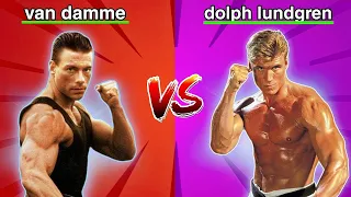van damme vs dolph lundgren |the best Moments of comparison Hollywood Warriors