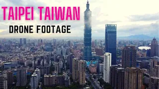 Aerial View of Taipei City Taiwan By Drone Footage