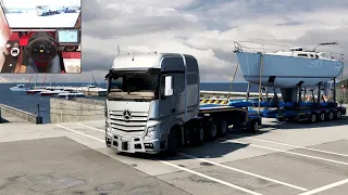 Transporting Yacht | Euro Truck Simulator 2 | Thrustmaster T300 & Shifter Gameplay