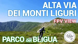 Alta Via dei Monti Liguri, Parco del Beigua | FPV drone exploring Faiallo pass overlooking Genoa sea