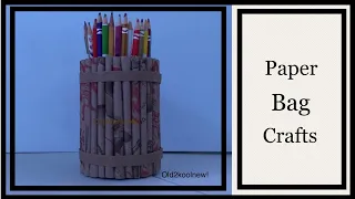 How to Reuse Paper Grocery Bags || DIY Pencil Holder || Salt Container Crafts ||