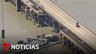 EN VIVO: Colapsa parte de un puente en Texas tras ser golpeado por una barcaza