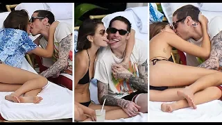 Kaia Gerber and Pete Davidson PDA packs  ❤️  loved-up pool day in Miami