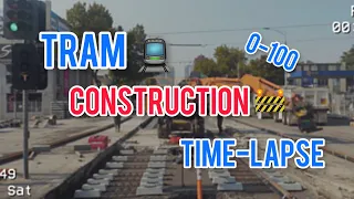 Time-lapse construction of tram in Australia