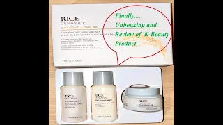 review and unboxing THE FACE SHOP K-beauty Rice Ceramide moisturizing skincare kit